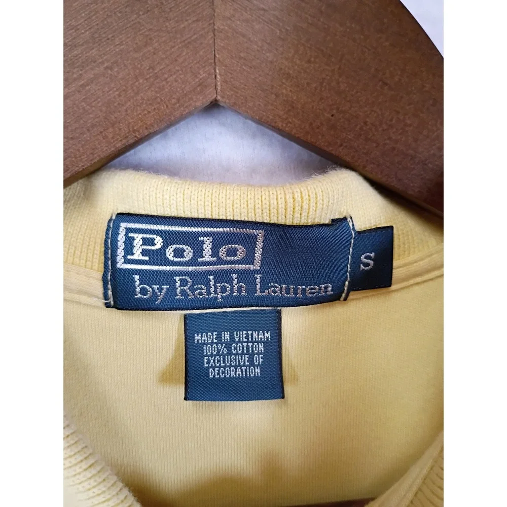 Preppy Polo Ralph Lauren Mens Small Yellow Short Sleeve Cotton Pony Logo Shirt